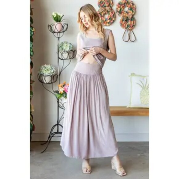 Oli & Hali Washed Square Neck Crop Tank And Skirt Set NEW Size Small - Picture 2 of 7